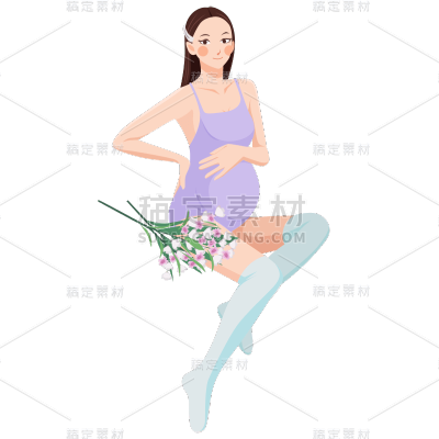 手绘-母亲节孕妇形象贴纸