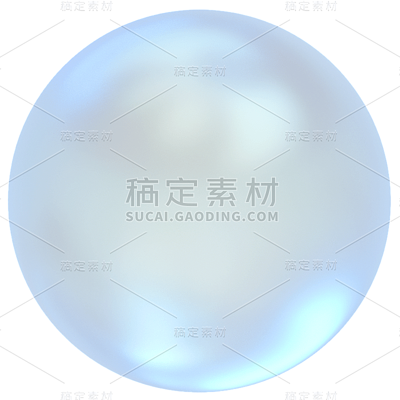 C4D蓝色半透明圆形酸性设计元素贴纸