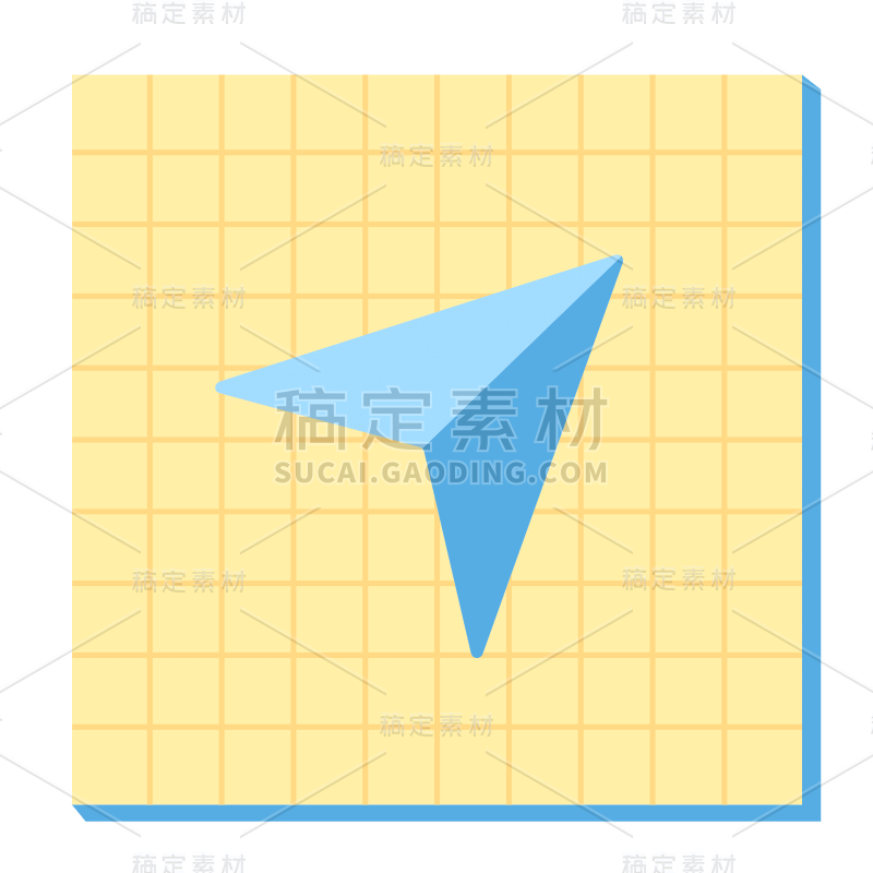 黄色几何扁平地图导航定位图标
