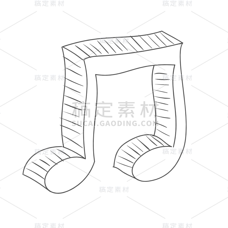 手绘音符元素装饰贴纸SVG2