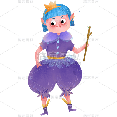 手绘插画精灵人物全身5