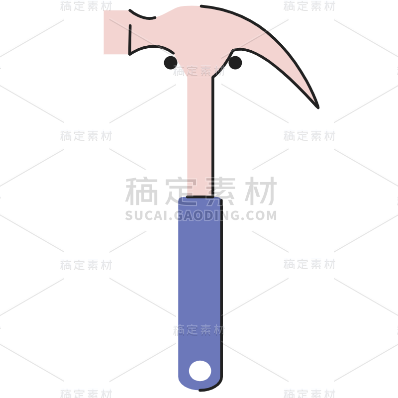 扁平-家居生活贴纸-SVG-锤子