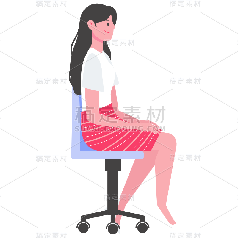 扁平-女性人物插画-SVG3