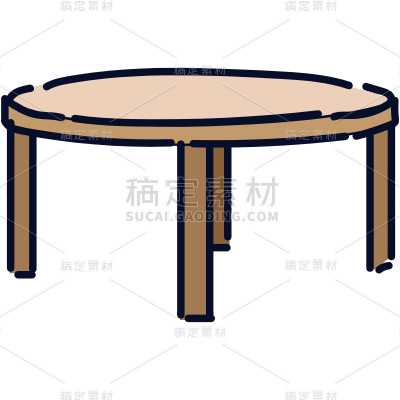 高质量人物插画-桌子