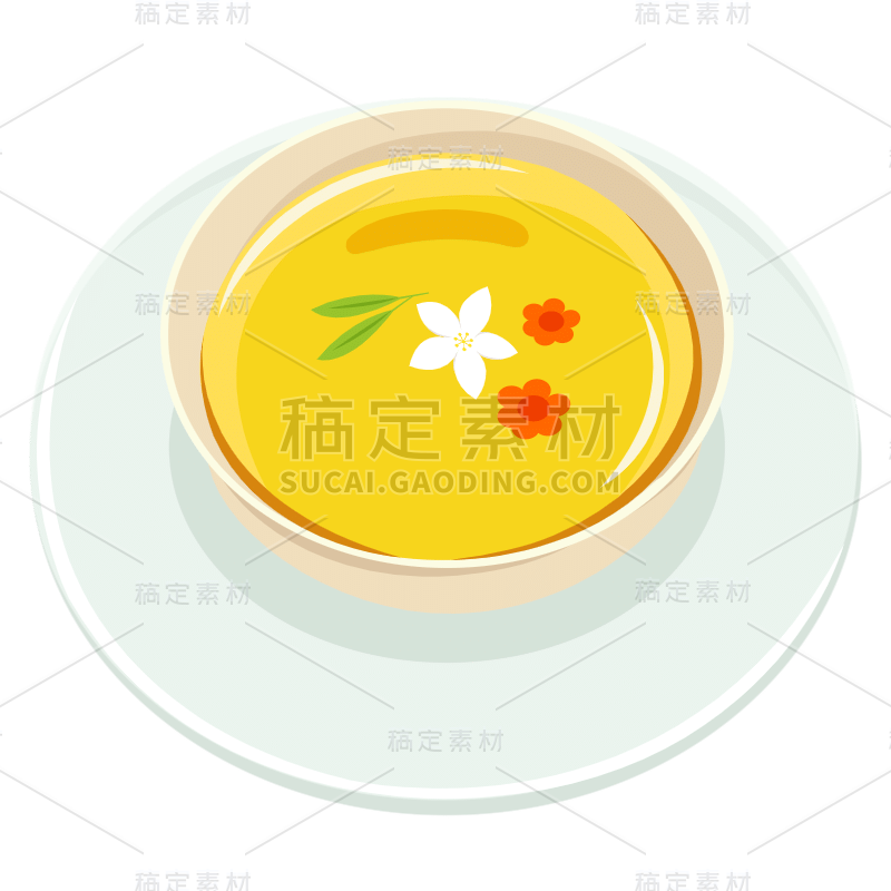 ICON-扁平养生图标-花茶