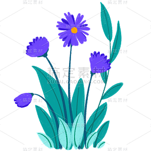 手绘-文艺清新花卉植物元素贴纸9