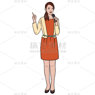 手持麦克风采访手绘贴纸