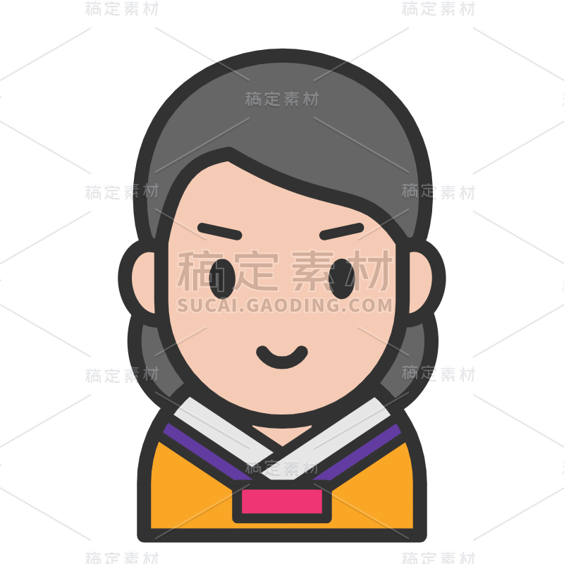 icon-人物头像元素-女人