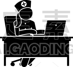 nurse using laptop