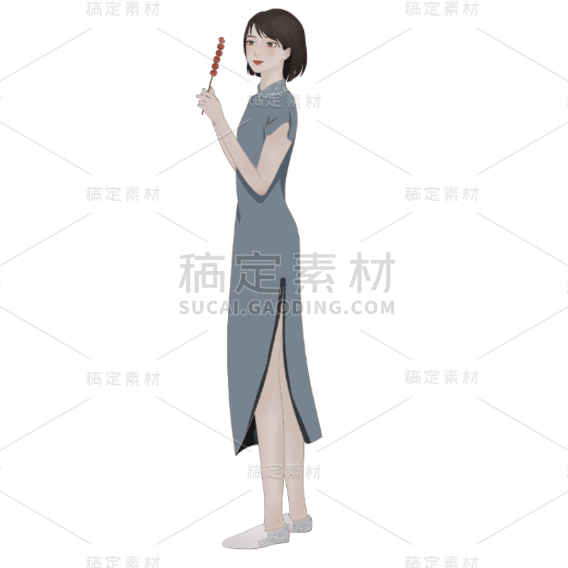 手绘-民国女性人物插画9