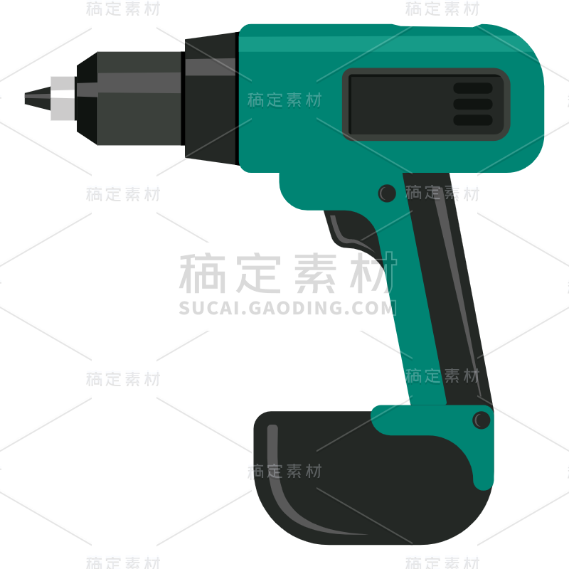 卡通绿色手电钻五金工具