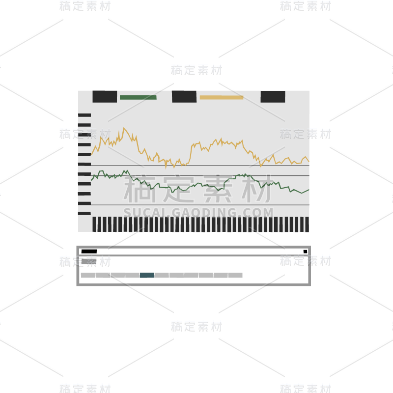 手绘-金融理财贴纸套系-股票走势
