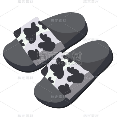 手绘-卡通风拖鞋服饰单品贴纸8