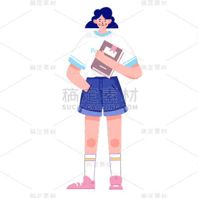 手绘-大学生形象元素-大学生