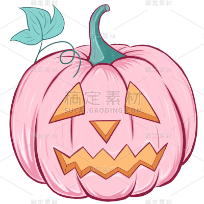 手绘-万圣节节日氛围贴纸-南瓜灯