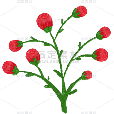 油画棒风植物装饰贴纸