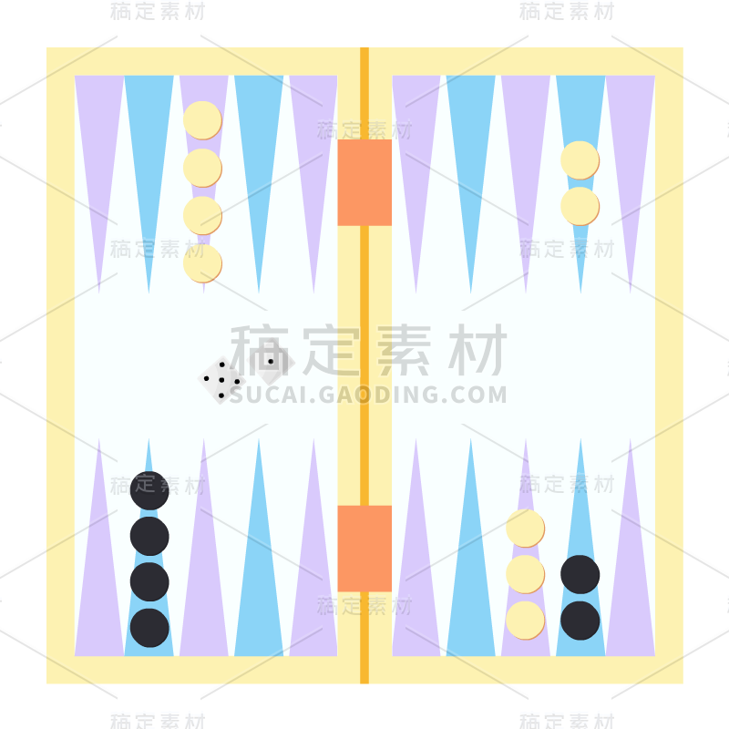 手绘-桌游元素贴纸套系-五子棋