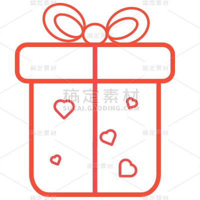 爱心线条矢量礼物礼品元素