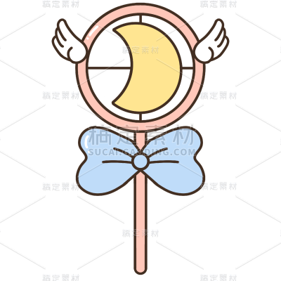 手绘-卡通风少女心贴纸-魔法棒