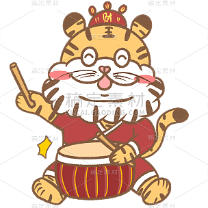 春节新年可爱卡通动物老虎3