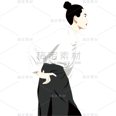 扁平插画-女性元素