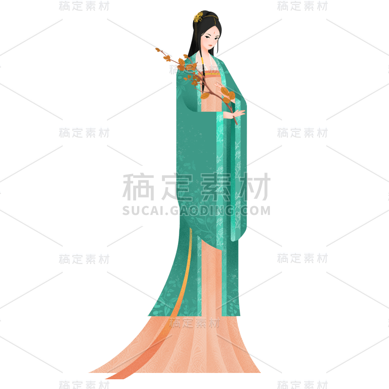 中国风-人物贴纸-古风美女