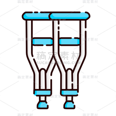MBE风-医疗元素贴纸-SVG-拐杖