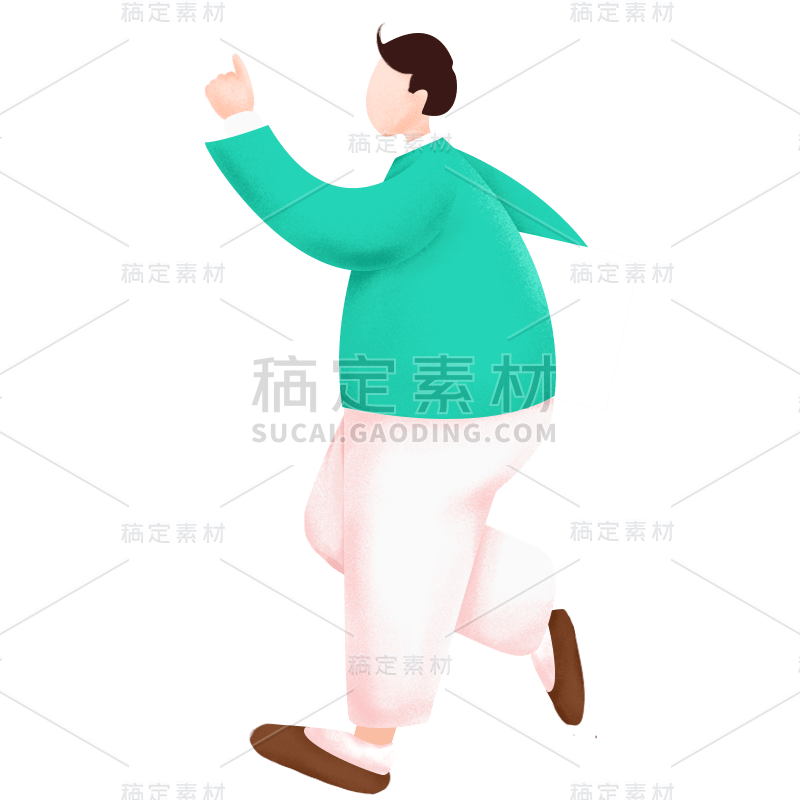 手绘-人物元素-走路