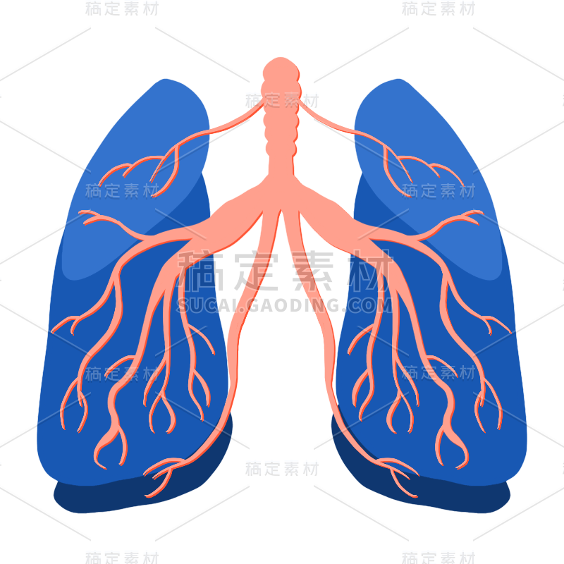 卡通风肺部医疗元素贴纸7