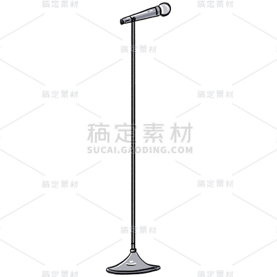 手绘-相声人物插画贴纸-麦克风1