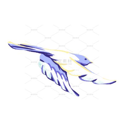 手绘-七夕元素插画贴纸-喜鹊2