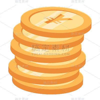 手绘-金融理财主题贴纸-金币