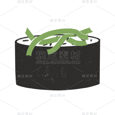 手绘-复古日料贴纸-寿司