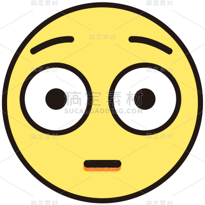 吃惊黄色emoji表情包元素