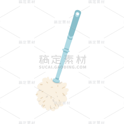 手绘-清洁工具家居贴纸-马桶刷