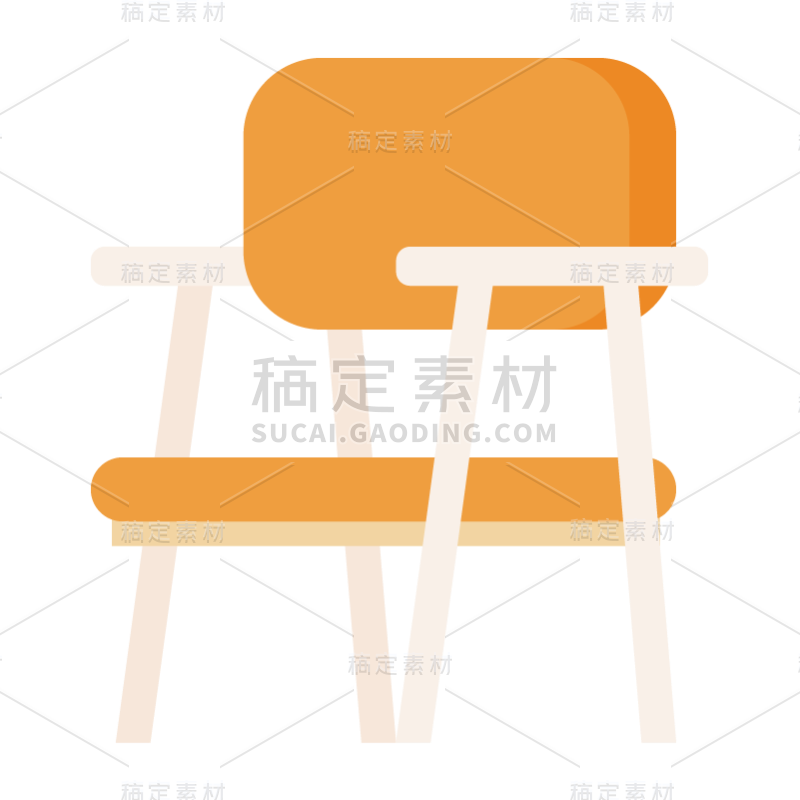 扁平风家具摆件贴纸-svg-扶手椅