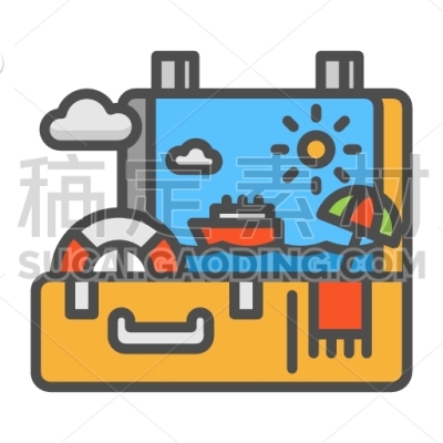 Design, Case, Suitcase, Beach, Summer, Travel, Travelling