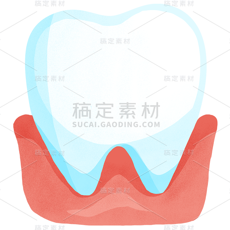 手绘洁白牙齿保护元素