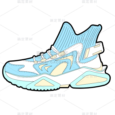 手绘-描边运动鞋服饰单品贴纸6