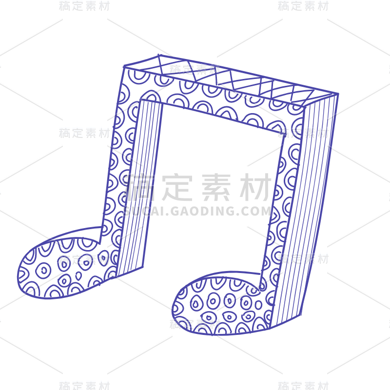 手绘-音符元素贴纸SVG-7