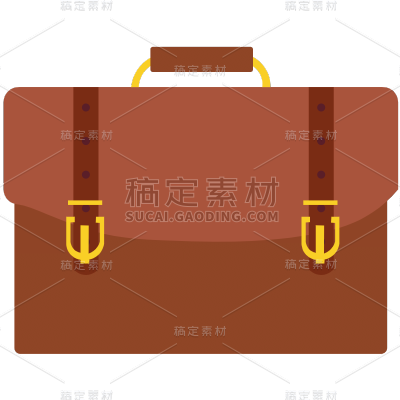 手绘-法律相关元素贴纸-公文包