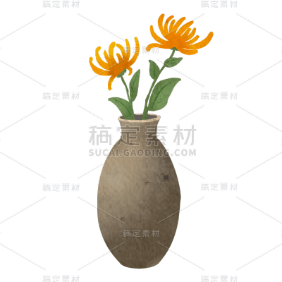 重阳节美食元素贴纸-花瓶
