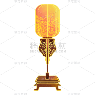 中国风装饰贴纸-落地灯