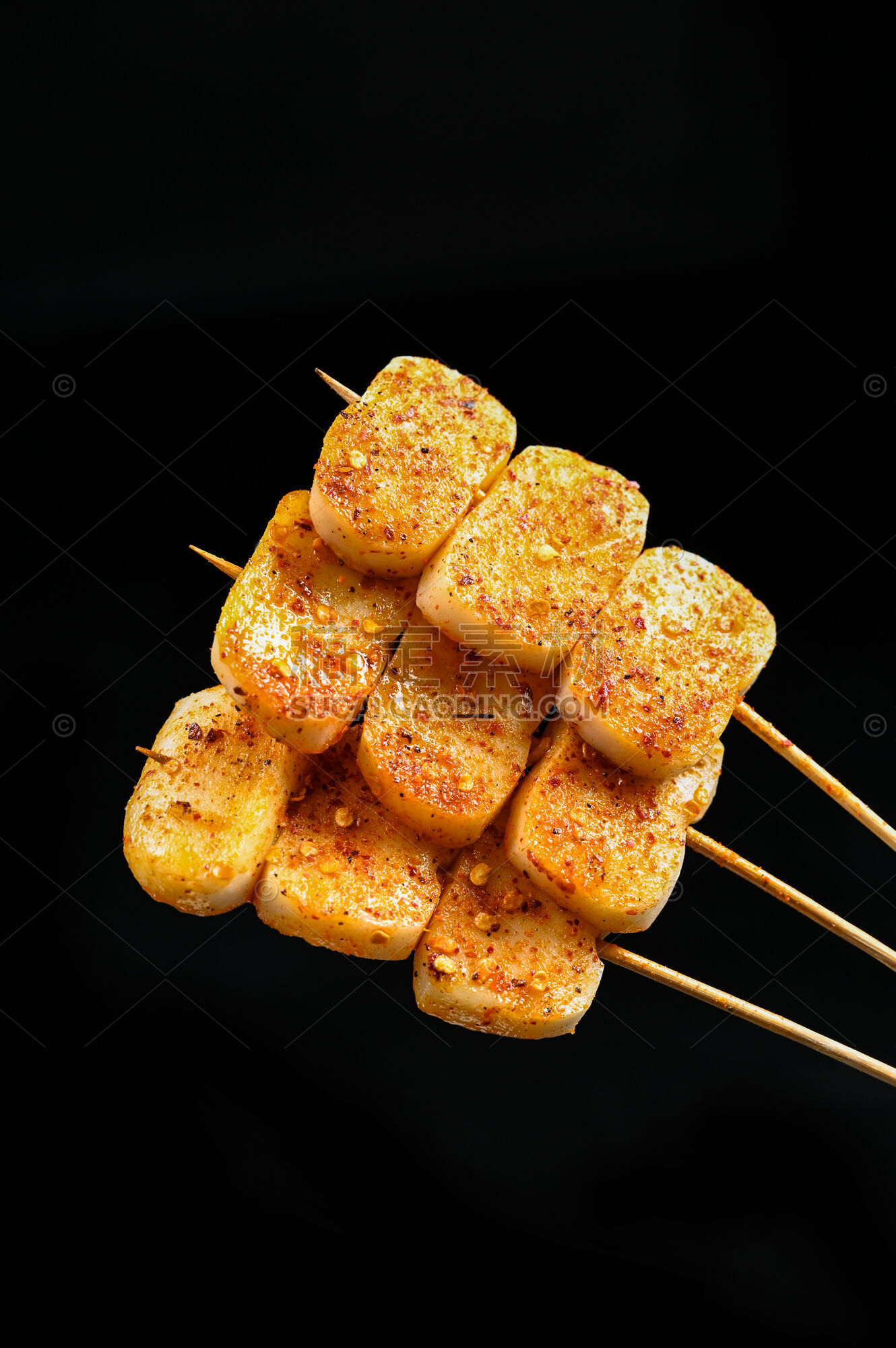 美食系列实景夜宵烧烤烤白果