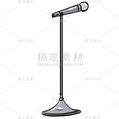 手绘-相声人物插画贴纸-麦克风2