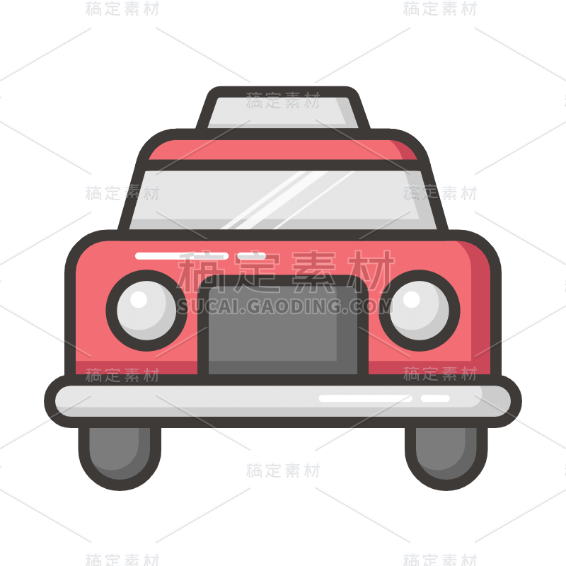 ICON-旅游类图标贴纸-SVG-出租车