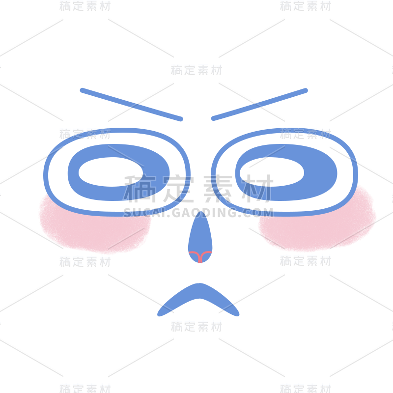手绘-表情装饰贴纸2-生气