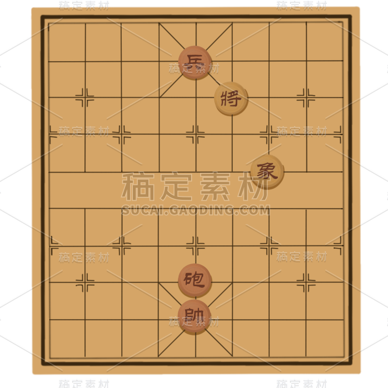 手绘-桌游元素贴纸套系-象棋