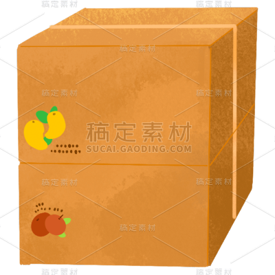 简约几何水果箱插画
