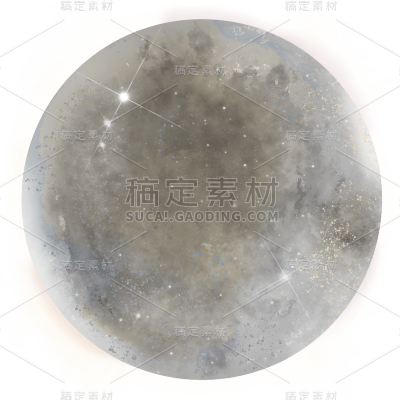手绘-渐变宇宙天文元素贴纸8